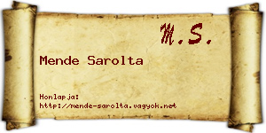 Mende Sarolta névjegykártya